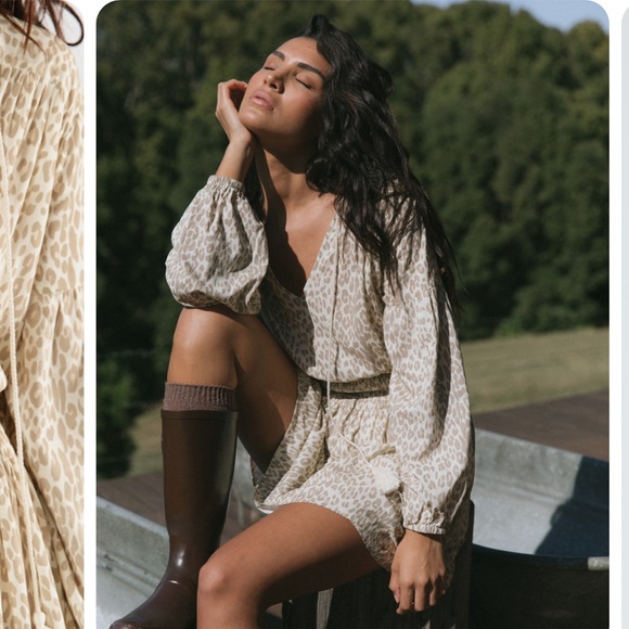 NWT Girl in the Sun Lush Life Leopard Print Mini Dress women size Medium - Picture 2 of 11